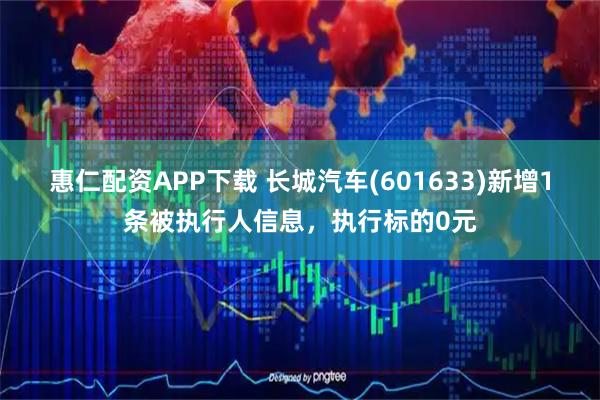 惠仁配资APP下载 长城汽车(601633)新增1条被执行人信息，执行标的0元